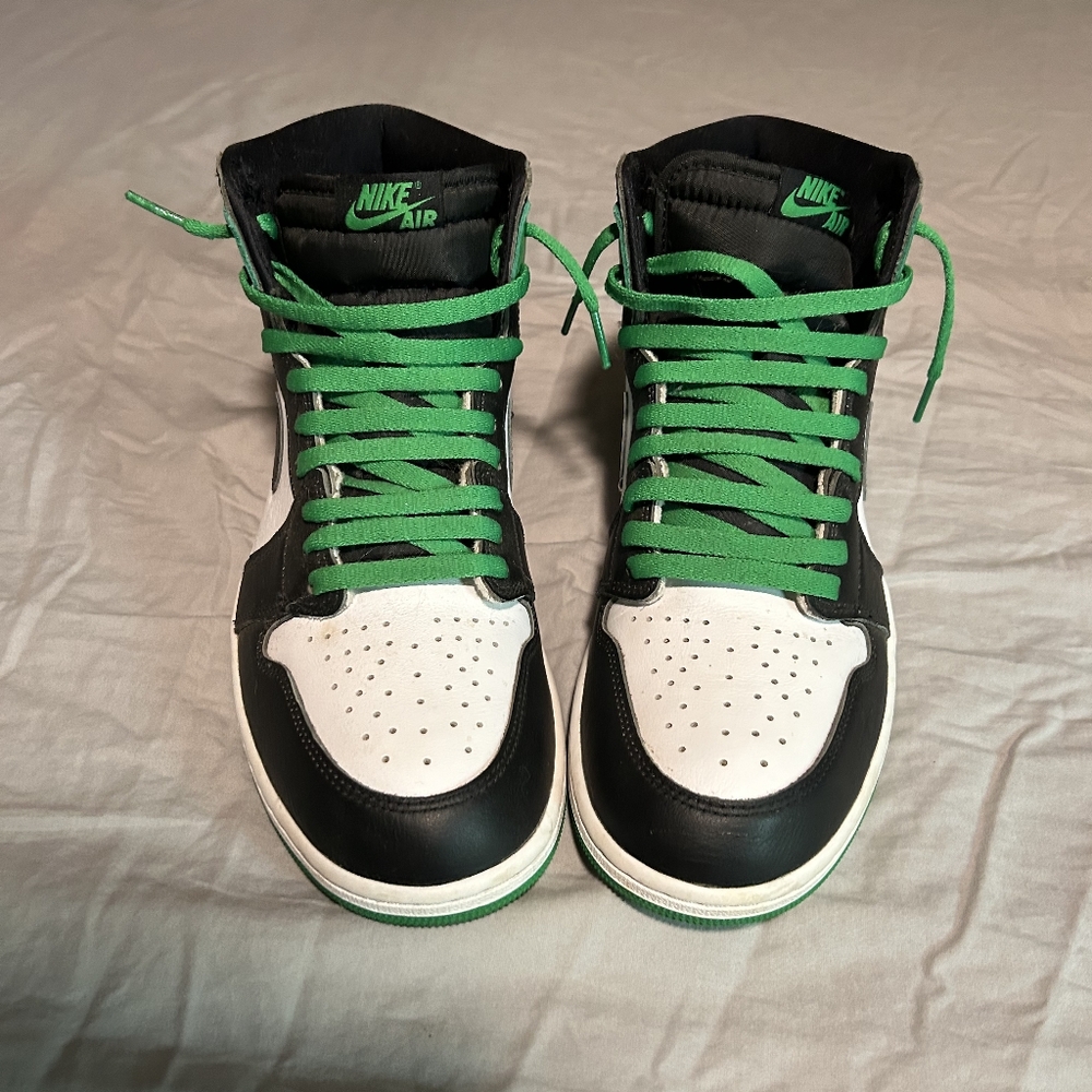 Nike High-Top Sneakers in Black, White, and Green